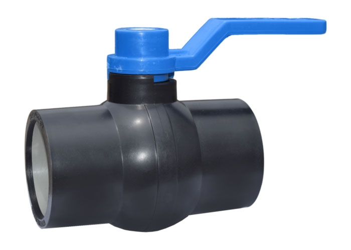 Blue Long Handle Solid Ball Valve Black Without MS Plate