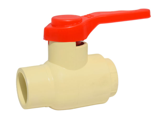 CPVC Ball Valve Long Handle Red