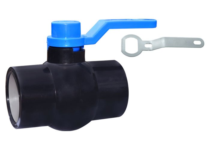 Long Handle Solid Ball Valve Black MS Plate