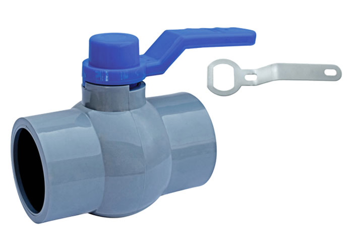 Long Handle Solid Ball Valve Gray MS Plate