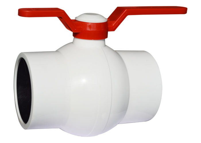 Long Handle Solid Ball Valve White MS Plate five inch