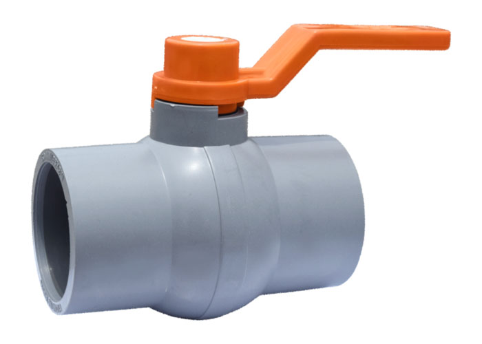 Orange Long Handle Solid Ball Valve Gray Without MS Plate