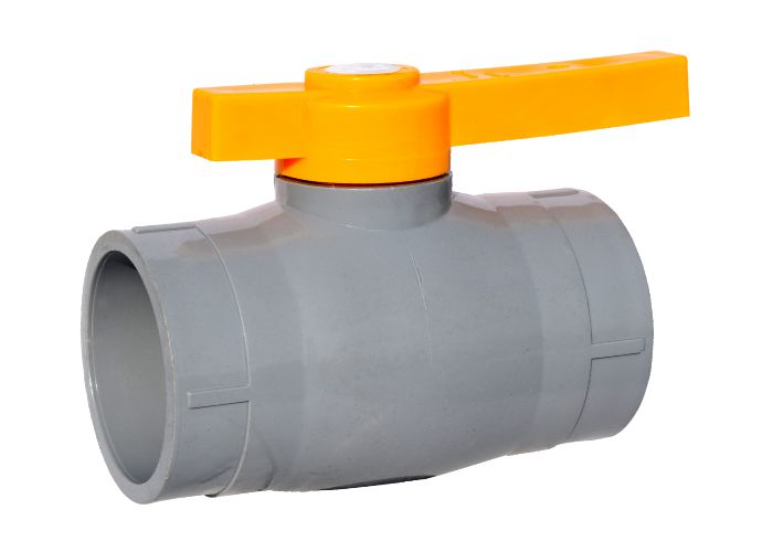 PVC Ball Valve Long Handle Gray