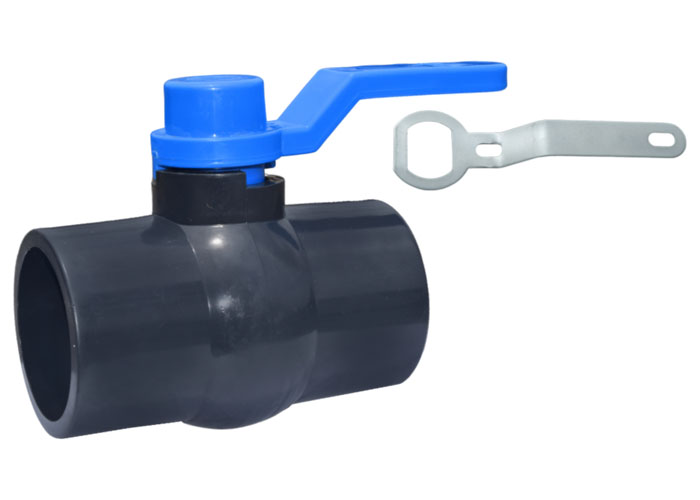 RPVC Long Handle Ball Valve Black MS Plate Drip Valve