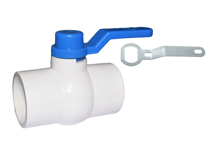 RPVC Long Handle Ball Valve White MS Plate