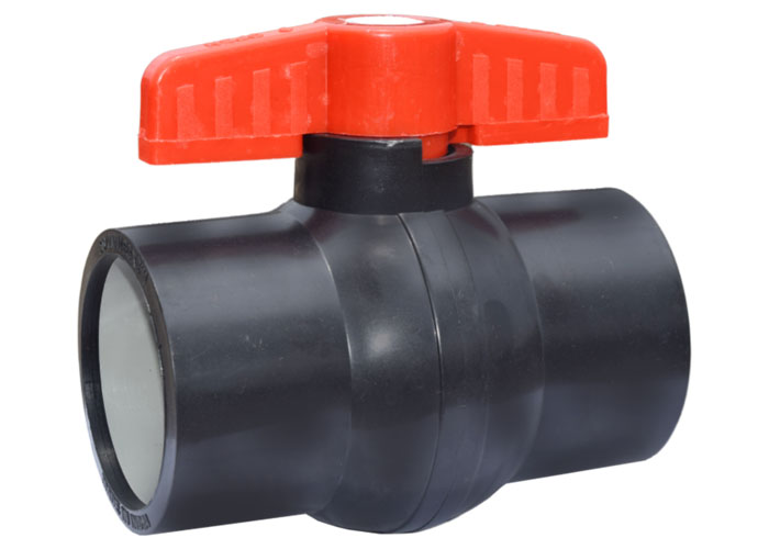 Solid Ball Valve Black Red Handle