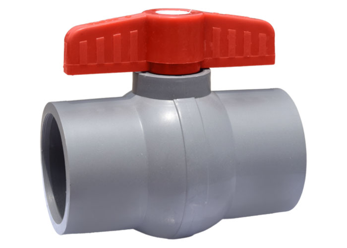 Solid Ball Valve Gray Red Handle