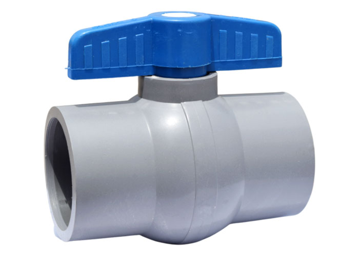 Solid Ball Valve Gray Short Handle Blue